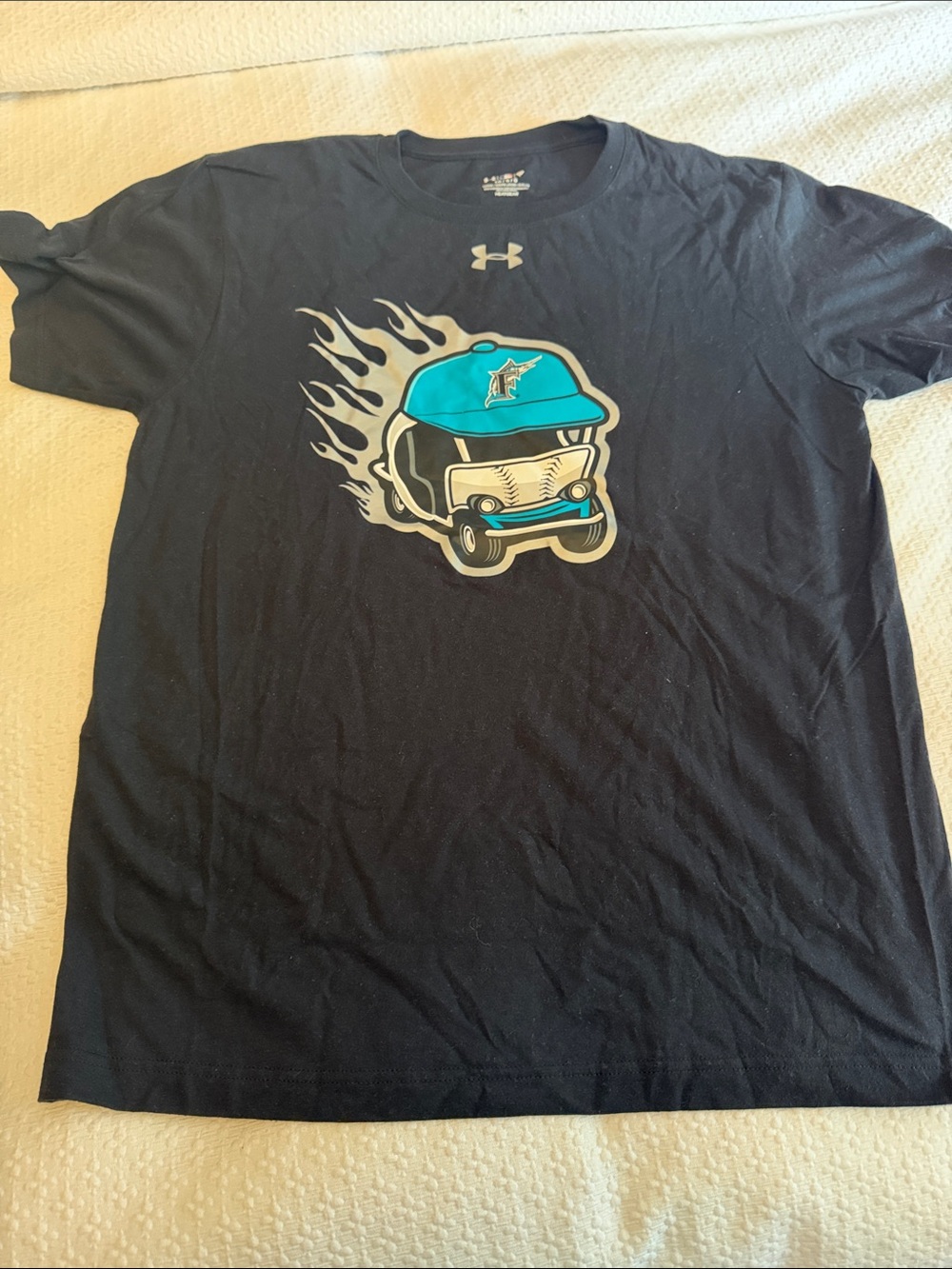 Under Armour Florida Marlins Black Short-Sleeve Tee with Teal Graphic